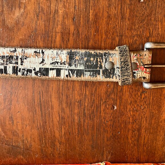 Rolling Stones Exile on Main St. distressed leather belt - Picture 3 of 4